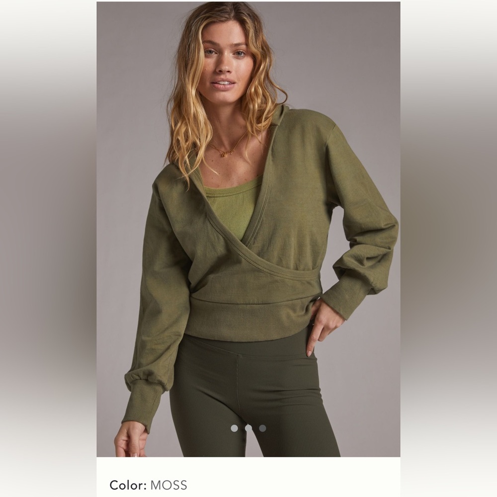 Anthropologie Olive Green Wrap Sweater